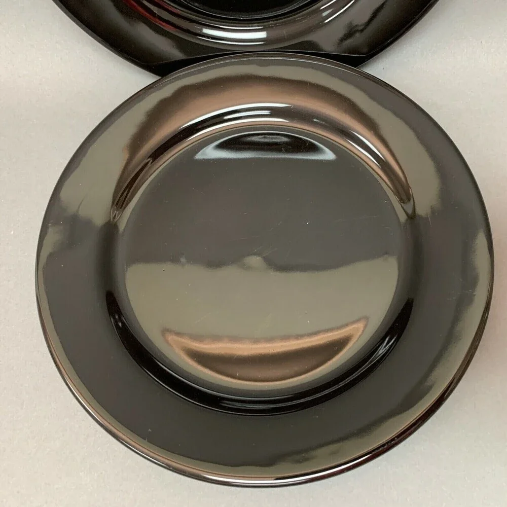 Waechtersbach Germany Black Salad Plates 8 1/2